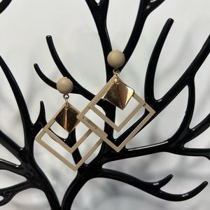 Metal Drop Statement Earrings